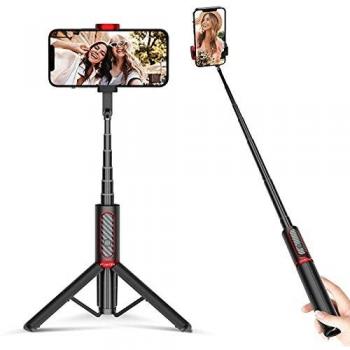 ATUMTEK Palo Selfie Trípode Bluetooth, Mini Extensible 3 en 1 Selfie Stick de Aluminio con Mando a Distancia Inalámbrico 270° Rotación para iPhone 12/11/XS MAX/XS/XR/X/8 Plus/8, Samsung S10
