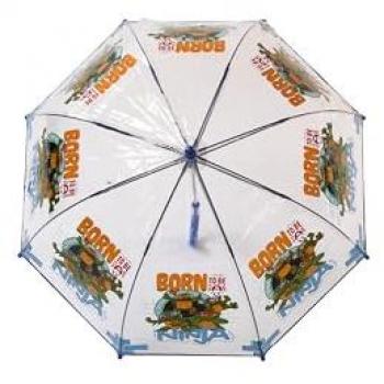 Paraguas Burbuja Transparente Tortugas Ninja 48 cm para Niños y Niñas - Producto Oficial