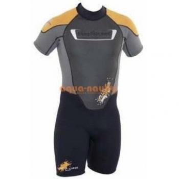 AquaLung Beach Fun - Traje de neopreno corto para hombre orange silber schwarz Talla:talla media/grande