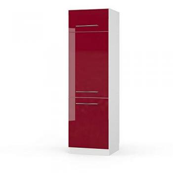 Armario empotrado para frigorífico Fame-Line, Rojo Burdeos alto brillo, 60 cm Vicco