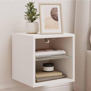 Mueble Auxiliar Sifly 2 Estantes con Luz LED Blanco 30X30x28,5 cm
