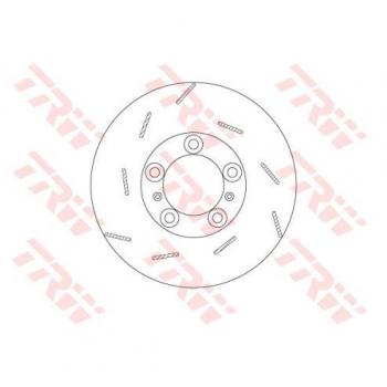 Disco de freno TRW DF6320S trasero izquierdo para PORSCHE Panamera, perforado, ranurado, altamente carbonizado, 1 pieza