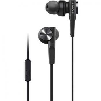 Sony MDR-XB55AP - Auriculares intraurales con EXTRA BASS y micrófono para llamadas, Negro