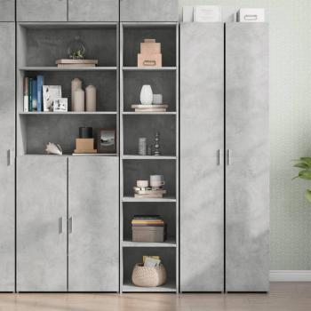 Aparador alto de hormigón y madera de ingeniería gris 40x41x185 cm Vidaxl