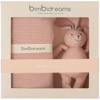 BimbiDreams Caja Regalo Manta Tricotada + Peluche Rosa Empolvado