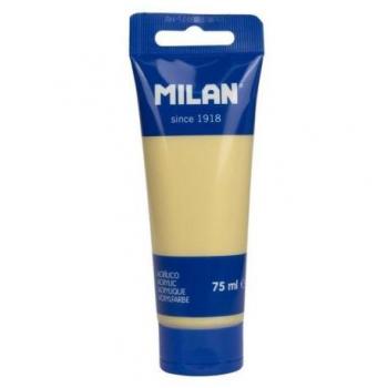 Pintura Acrílica Tubo 75ml Milan - Color Oro - Pigmentos de Alta Calidad - Mezclable (6 uds)