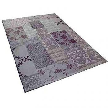 Alfombra Multicolor Gris de Poliéster 140 x 200 cm Pelo Corto Patrón Floral Ballica