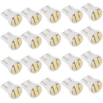 20 x Bombilla Lámpara T10 8 LED SMD Luz Blanco para Coche Matrícula