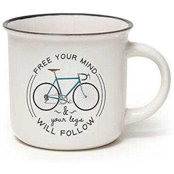 Legami Cup-Puccino Bike - Taza de porcelana de ceniza de hueso, multicolor