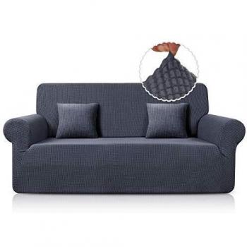 TAOCOCO Funda de Sofá Antideslizante Funda Sofá Jacquard Funda Elástica Protector de Muebles Lavable Antiácaros Antiarrugas（3 Plazas, Gris Oscuro）