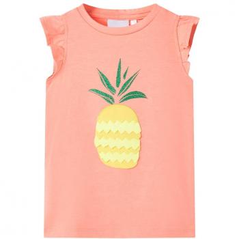 Camiseta infantil color coral neón 140