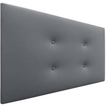 Cabecero Tapizado de Polipiel Aqualine Pro con 2 Hileras de Botones - Cama Lujo (Gris, 90x50cm)