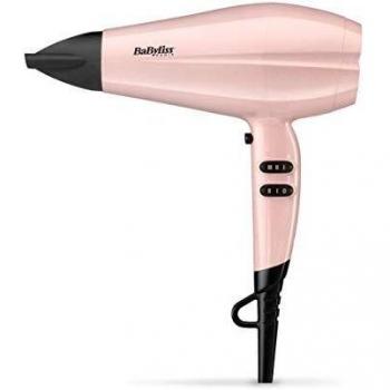 BaByliss 5337PRE Secador de pelo Rose Blush 235, 2200W, Motor DC, Iónico, 2 Velocidades y 3 Temperaturas, Botón de aire frío. Incluye boquilla estrecha 8mm, Cable 2,2m. Peso ligero 429 g. Rosa
