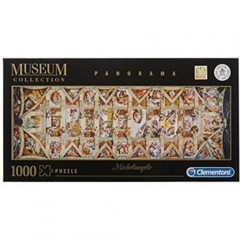 Clementoni- Puzzle 1000 Piezas Museos Panoramico: La Capilla Sixtina, Multicolor