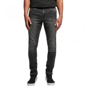 Urban Classics Men's Slim Fit Zip Jeans - Black Washed