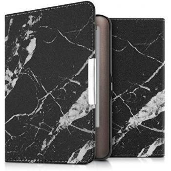 kwmobile Elegante funda de cuero sintético para el Tolino Shine / Page en Diseño mármol negro blanco