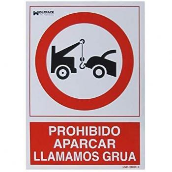 Wolfpack 15050560 Cartel Prohibido Aparcar Llamamos Grúa, 30 x 21 cm