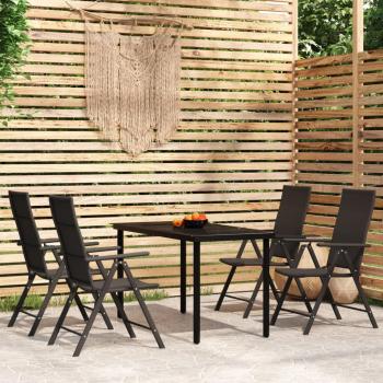 vidaXL 5-Piece Black Garden Dining Set