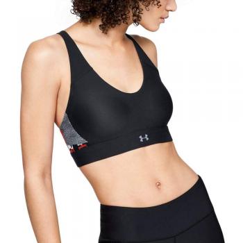 Under Armour UA Vanish Sujetador Deportivo, Mujer, Black/Radio Red/Tonal 005, MD