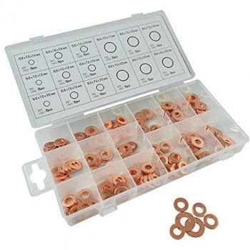 Estuche de Arandelas de Cobre para Inyectores - 150 Piezas