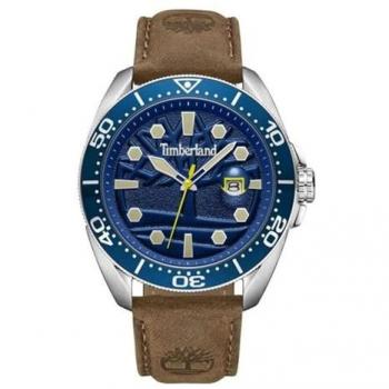 Timberland Men's 44mm Brown Leather Strap Quartz Watch TDWGB2230604