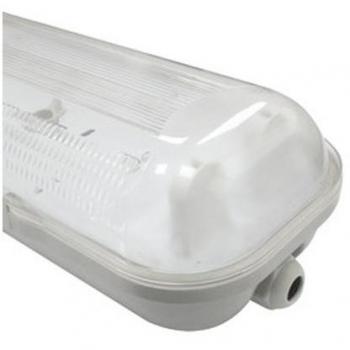 Luminaria Estanca para 2 Tubos LED IP65 - 600mm, Material ABS y Policarbonato