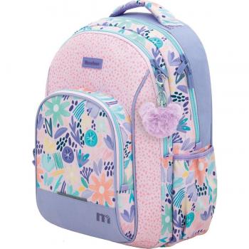 Mochila Doble Cuerpo Adaptable a Carro Gran Capacidad con Bolsillo Interior para Tablet/Portátil Aquarelle Tandem Lila y Blanco