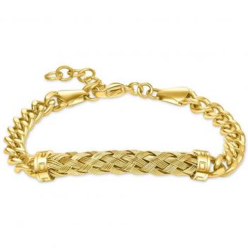 Pulsera Police Crossed de acero dorada