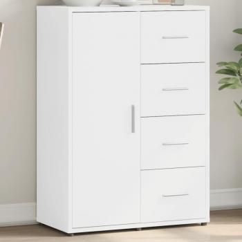 Aparador de madera de ingeniería 60x31x84 cm, mueble de almacenaje para salón, buffet, armario auxiliar y armario de almacenamiento en color blanco