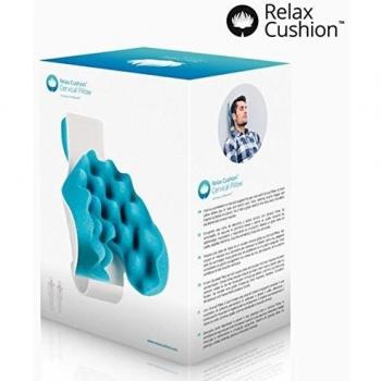 Relax Cushion Soporte Cervical con Almohadilla Antiestrés, Azul, 16x14x22 cm