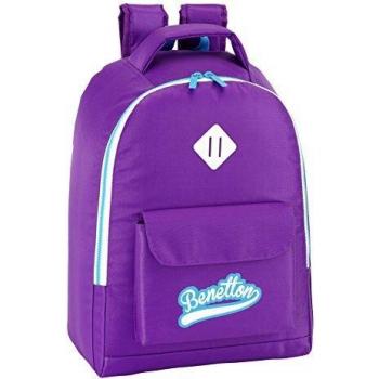 Benetton - Mochila Adaptable, 32 x 43 cm, Color Morado
