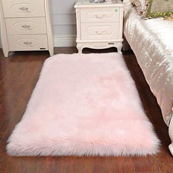 Cumay Piel de Imitación, Artificial Alfombra, excelente Piel sintética de Calidad Alfombra de Lana ，Adecuado para salón Dormitorio baño sofá Silla cojín