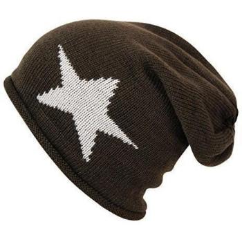 Glamexx24 Warmth Classic Slouch Gorro Unisex de Punto Largo con Estampado de Estrellas