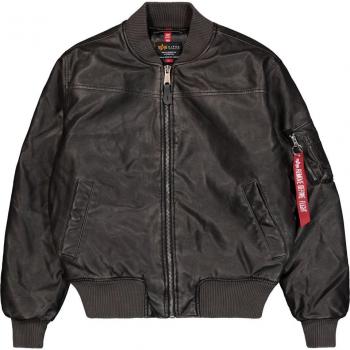 Alpha Industries MA-1 FL Vintage Leather Bomber Jacket