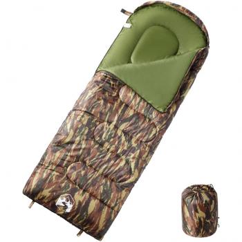 Saco de Dormir para Adultos de Camping 3-4 Estaciones Color Negro y Rojo, Naranja y Negro, Camuflaje