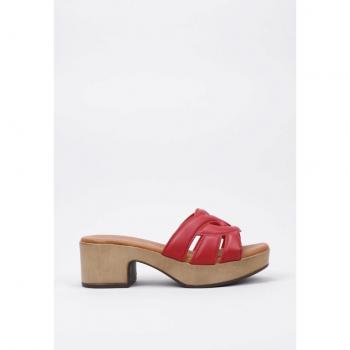 Sandalia de Tacón Luxor Rojo 40 - Calzado de Cuero de Alta Calidad para Mujer