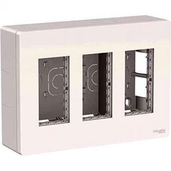 Schneider Electric NU123418 New Unica Workstation, 3 x 4 Modules, 60mm x 230mm x 165mm, Blanco
