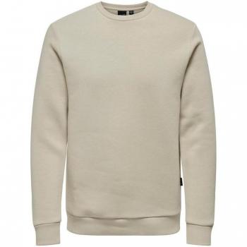 Sudadera Only & Sons Ceres Silver Lining Hombre, Sudadera sin Capucha, Color Gris Claro, Material 100% Algodón, Estilo Casual, Tallas Disponibles S a XL