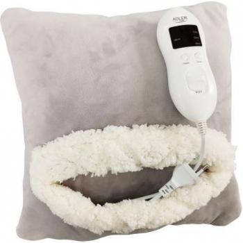 ADLER AD 7412 Almohadilla Eléctrica Cervical y Lumbar, 8 Niveles de Temperatura, Temporizador, Funda Lavable, Gris, 80W