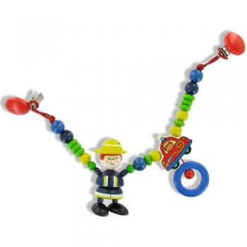 Hess 13002 - Juguete de madera de clip para basinet o cochecito, diseño bombero Fred