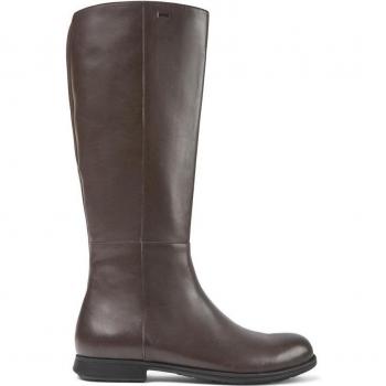 Botas altas de mujer en piel marrón Mil Camper