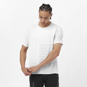 Camiseta de hombre Salomon Sense Aero para trail running, manga corta, color blanco, talla XXL