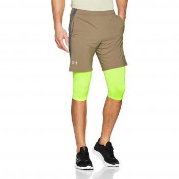 Under Armour UA Launch Sw 2-In-1 Long Short Corto, Hombre, marrón, XXL