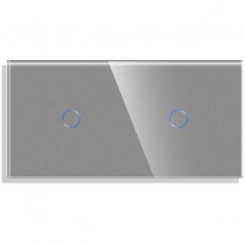 Frontal cristal gris KOOB 2 botones 2 módulos
