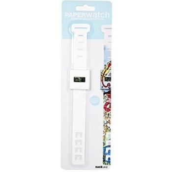 SUCK UK Reloj de Papel, Blanco, 0.50x3.10x22.40 cm