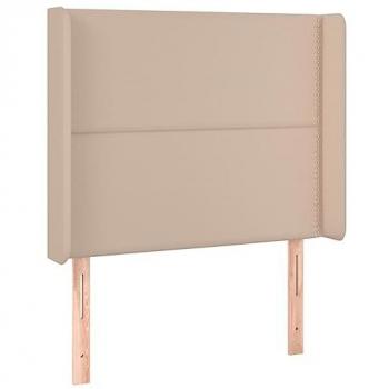 Cabecero con LED cuero sintético capuchino 93x16x118/128cm