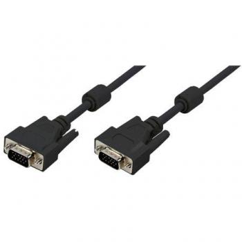 Cable VGA LogiLink macho - macho, 10 m, negro, con 2 ferritas y doble blindaje