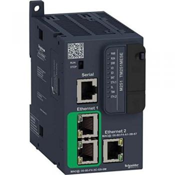 Schneider Electric Modicon M251 Programmable Logic Controller (PLC) with 21 I/O, 24V DC, and Dual Ethernet Ports