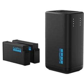Cargador de batería dual GoPro MAX2 + 2 baterías Enduro incluidas, carga rápida, indicador LED, compatible USB-C, color negro