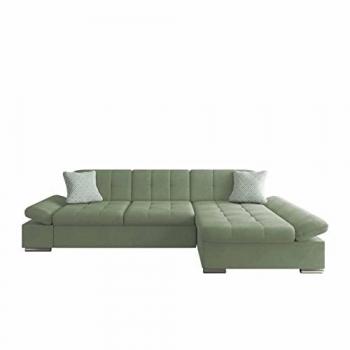 Sofá rinconero Comfivo 219 en Uttario Velvet, 278x151x76cm, con reposabrazos regulables y opción de color